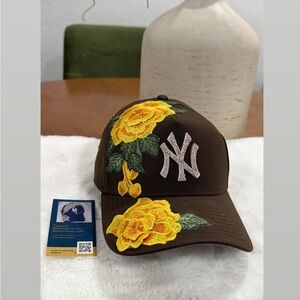 New Era Brown Cap with Yellow Floral Design